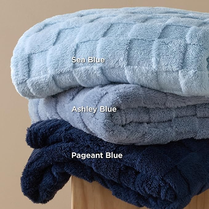 Bedsure GentleSoft Ashley Blue Throw Blanket for Couch - Super Soft Cozy Blankets Gifts for Women Men Girls, Cute Small Fleece Throws for Bedroom Home Decor, 50x70 Inches-Ruum Studio Home
