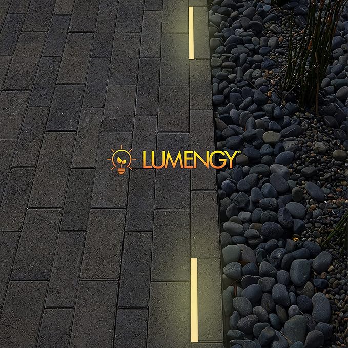 LUMENGY Paver Light Slim 0.5x12 Inch (0.55 x 11.8) Glare-Free Steel Lighting for Pavers, Brick, Walls, Driveways, Walkways & Pathways, 2700K Warm White, Waterproof, Drive-Over, Weird 12V AC/DC-Ruum Studio Home