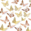 SAOROPEB 3D Butterfly Wall Decor, 48 Pcs 4 Styles 2 Color 3 Sizes, Removable Metallic Wall Sticker Room Mural Decals for Kids Bedroom Nursery Classroom Party Decoration (2 Color)-Ruum Studio Home