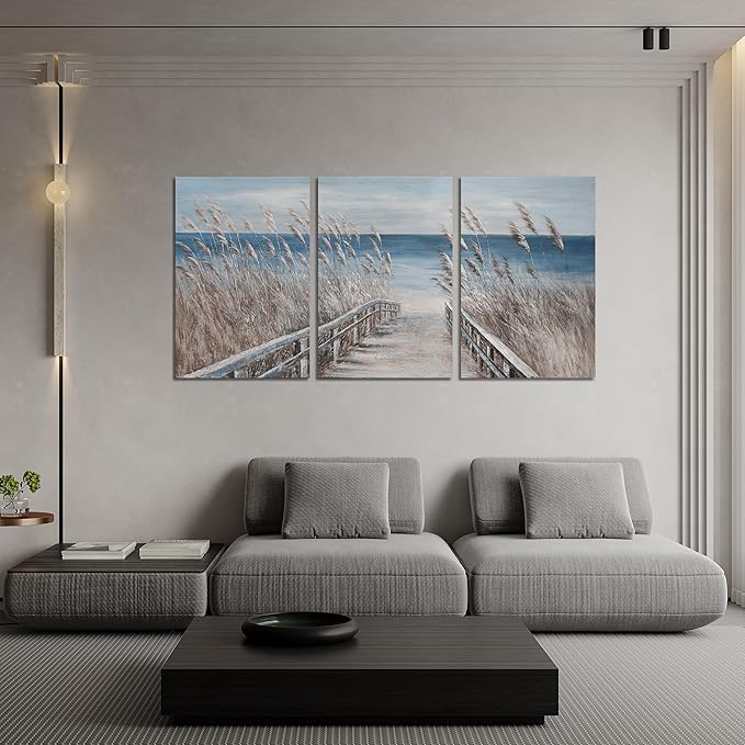 Canvas Wall Art Decor Large Wall Art Pictures for Living Room Beach Coastal Wall Art Decor Artwork for Walls Landscape Natural Wall Art Prints Art Work For Room Office Home Wall Decor 24" X 36" X 3pcs-Ruum Studio Home