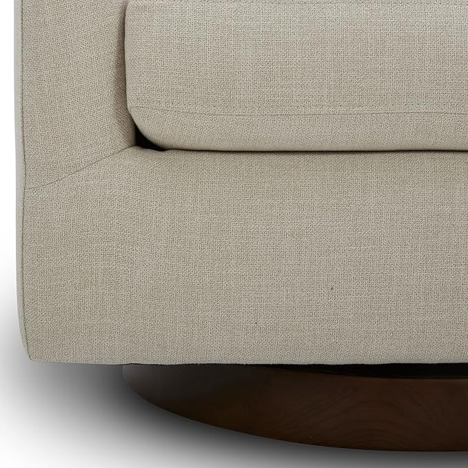 CHITA Swivel Accent Chair, FSC Certified Upholstered Fabric Barrel Chair for Living Room, Fully Assembled, Linen-Ruum Studio Home