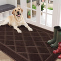 BEQHAUSE Dirt Trapper Door Mat 36" x 60", Doormat Non-Slip Entryway Rugs Washable, Dog Door Mat Stain Resistant and Absorbent Welcome Floor Mat for Front Back Door, Muddy Wet Shoes & Paws, Brown-Ruum Studio Home