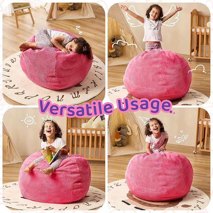 Bean Bag Chairs Teardrop Bean Bag Chair Beanbag Chair with Memory Foam Filled Machine Washable Cover for Living Room, Bedroom (Small,Pink)-Ruum Studio Home