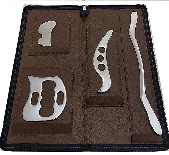 Gua sha Tool Stainless Steel gua sha-Set 4pcs -iastm Tool Gussha Massage Tool Muscle Scraping Tool for Soft Tissue Therapy and Reduce Arms,Back, Legs, Shoulder Muscle Pain(HH1)……-Ruum Studio Home