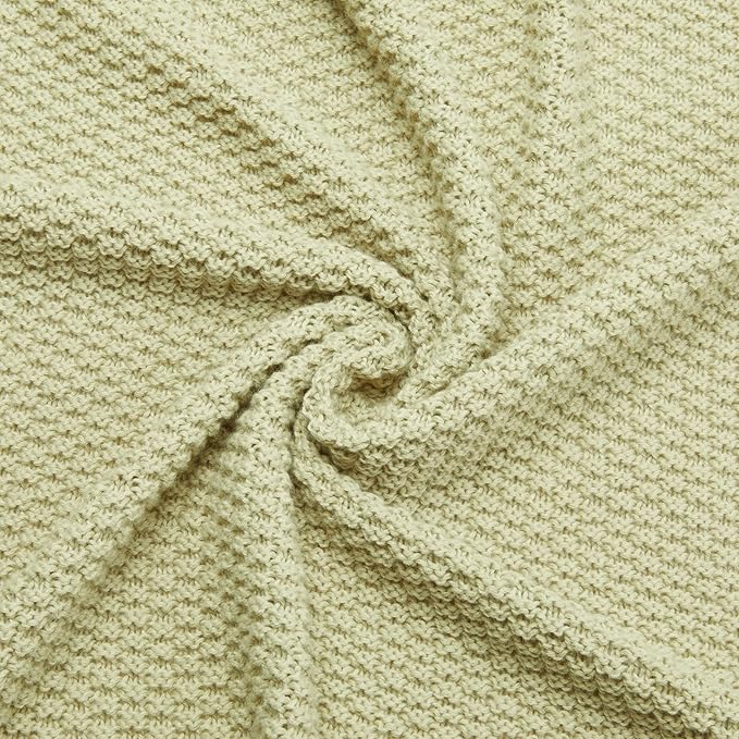 Amazon Basics Chunky Cable Knit Throw Blanket for Couch, Sofa, Bed, Lightweight Soft Cozy, Sage Green, 50"x 60"-Ruum Studio Home