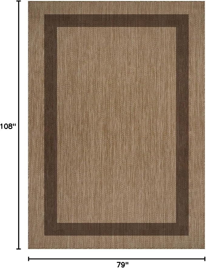 CAMILSON Outdoor Rug 6x9 - Modern Outside Rugs for Patios Porches Waterproof Durable Washable Non-Shedding, Easy-to-Clean Indoor Outdoor Area Carpet (6 x 9, Bordered - Jute)-Ruum Studio Home