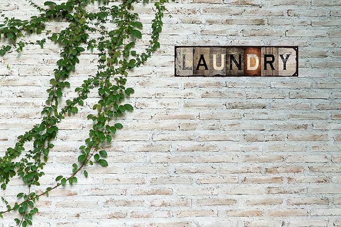 Vintage Tin Sign Retro Metal Laundry Signs for Home Decor Stylish Wall Art Plaques Ideal Gift for Home Bathroom Kitchen and Gothic Wall Decor in Every Room 16x4in-Ruum Studio Home