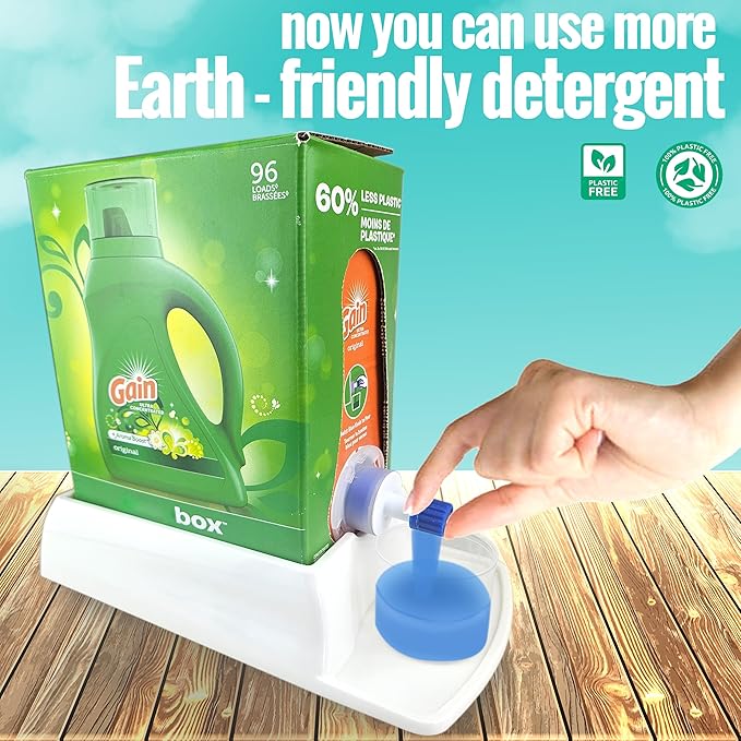 Skywin Detergent Box Riser (Eco Box), Raises Boxed Liquid Laundry Detergent Cup Holder & Drip Tray Catcher, Laundry Detergent Holder (White)-Ruum Studio Home