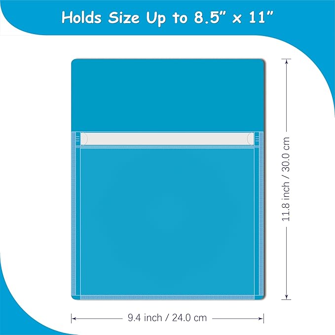 Magnetic Pocket 4 Pack – Self-Adhesive Magnetic Storage Pouch for Documents, Notes & Tools, Strong Magnet Backing for Fridge, Whiteboards, and Metal Surfaces (Assorted Colors 4Pcs)-Ruum Studio Home