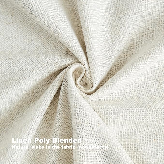 Vision Home Natural Pinch Pleated Full Blackout Curtains Linen Blended Room Darkening Window Curtains 102 inch for Living Room Bedroom Thermal Insulated Pinch Pleat Drapes with Hooks 40" Wx102 Lx2-Ruum Studio Home