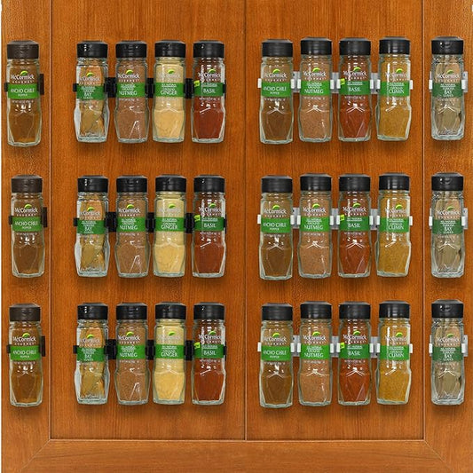 Simple Houseware 30 Spice Gripper Cabinet Holder - 6 Strips, Holds 30 Jars-Ruum Studio Home