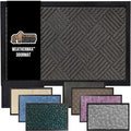 GORILLA GRIP 100% Waterproof All-Season WeatherMax Doormat, 72x24, US Designed Natural Rubber, Stain and Fade Resistant, Low Profile Indoor Outdoor Door Mats, Easy Clean Patio Mat, Gray Diamond-Ruum Studio Home