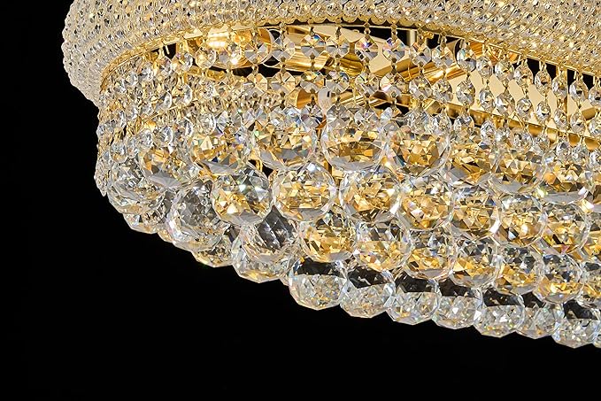 Rectangular Crystal Chandeliers for Dining Room,10 Lights Adjustable Height Oval Crystal Ceiling Light Fixture for Kitchen Island, Gold Finish, L36''-Ruum Studio Home