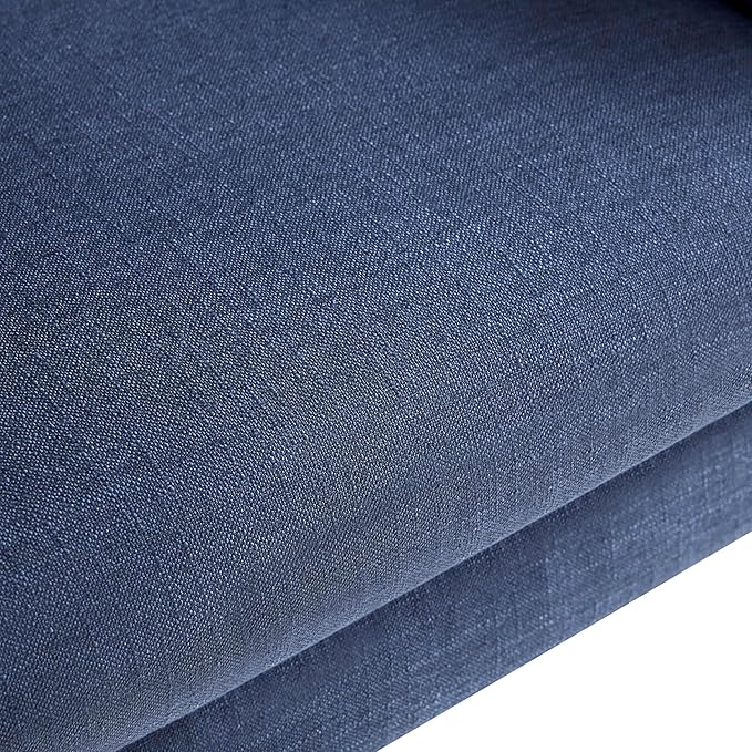 HUIMO Button-Tufted Accent Chairs Set of 2,Upholstered Reading Living Room Chair,Mid Century Modern Chair with Linen Fabric, Club Chair,Comfy Arm Chairs for Living Room,Bedroom,Dark Blue-Ruum Studio Home