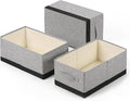 Linen Folding Storage Bins, 3 Pack Large Storage Baskets, Washable, Clothing Storage Bins with Handle, Closet Organizer for Storage Sweater,Sheets (gray black, 18½"x11"x8½")-Ruum Studio Home