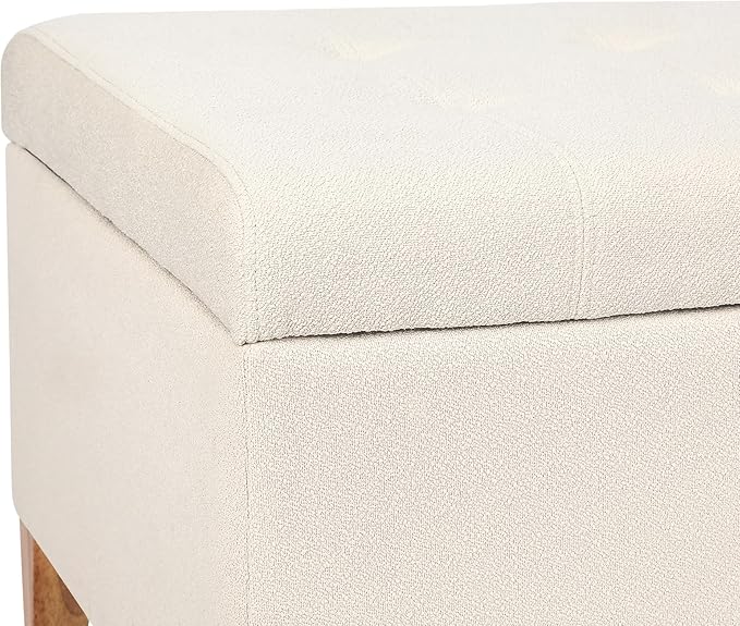 Joveco Storage Ottoman Bench, 51" Rectangle Long Bench, for Bedroom, End Foot of Bed, Living Room, Entryway, Beige-Ruum Studio Home