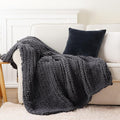 Battilo Chunky Knit Throw Blanket, Soft and Thick Chenille Throw Blanket, 50"x60" Handmade Cable Knit Crochet Blanket, Large Rope Knot Throw Blankets for Couch Sofa Bed Home Decor, Grey-Ruum Studio Home