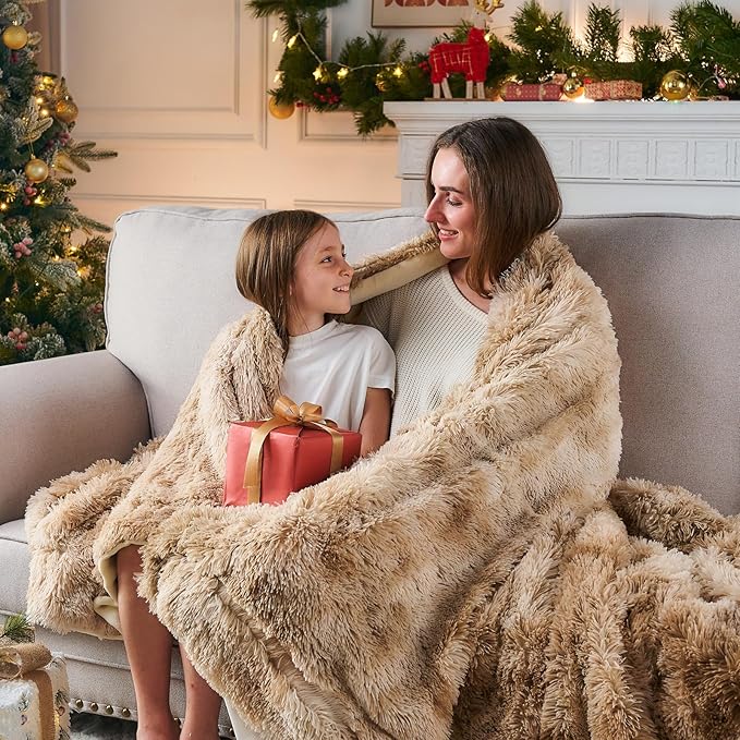 GONAAP Fuzzy Faux Fur Throw Blanket Tie-dye Beige Super Soft Cozy Plush Fuzzy Shaggy Blanket for Couch Sofa Bed (Tie-dye Beige, Throw(50"x60"))-Ruum Studio Home