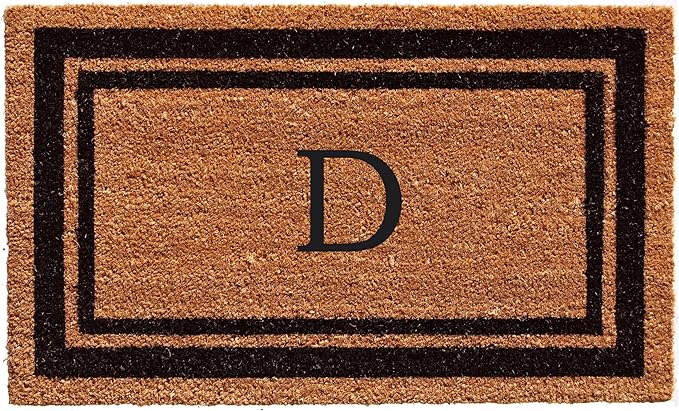Calloway Mills 152963672D Black Border 36" x 72" Monogram Doormat Letter (D)-Ruum Studio Home