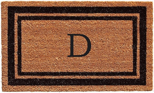 Calloway Mills 152963672D Black Border 36" x 72" Monogram Doormat Letter (D)-Ruum Studio Home
