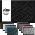 GORILLA GRIP 100% Waterproof All-Season WeatherMax Doormat US Designed Natural Rubber, Stain and Fade Resistant, Low Profile Indoor Outdoor Door Mats, Easy Clean Patio Mat, 17x29, Black Diamond-Ruum Studio Home
