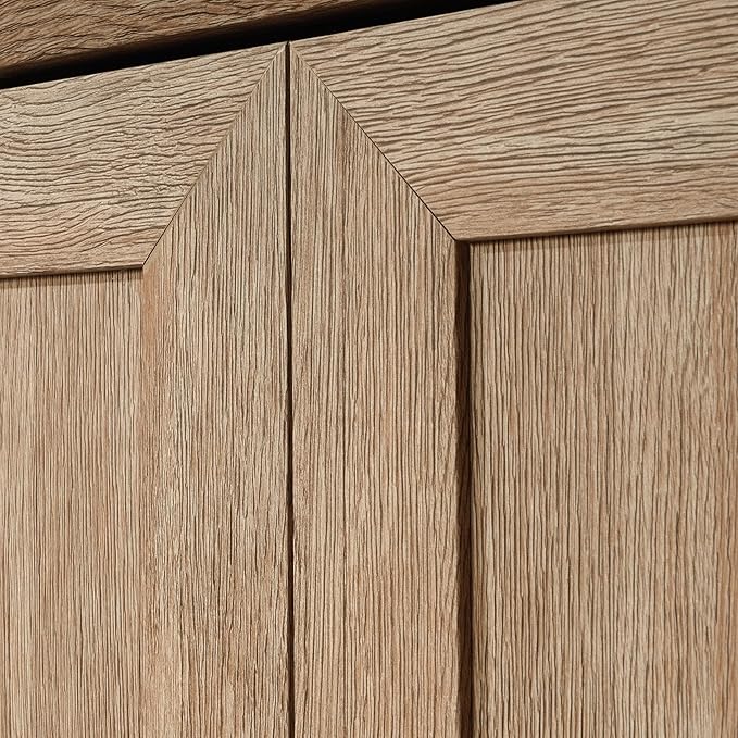 HomePlus Kitchen Pantry Storage Cabinet with Adjustable Shelves, Laundry Bathroom Storage Cabinet, Brushed Oak Finish-Ruum Studio Home