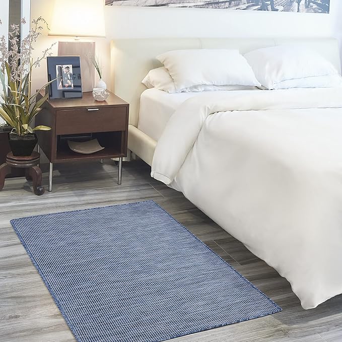 Nourison Positano Indoor/Outdoor Navy Blue 3' x 5' Area Rug, Easy Cleaning, Non Shedding, Bed Room, Living Room, Dining Room, Backyard, Deck, Patio (3x5)-Ruum Studio Home
