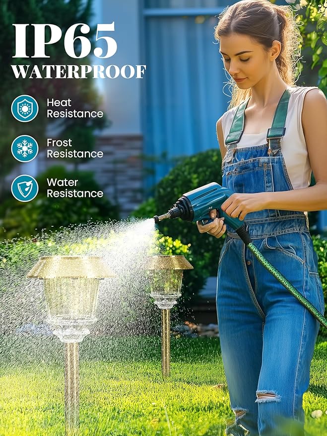 Solar Lights Outdoor Waterproof,6 Pack Gold Solar Pathway Lights with 10-40 LM Dimmable Glass and Metal, Solar Powered Garden Fall Decor for Yard,Patio,Pathway,Driveway(Warm White)-Ruum Studio Home