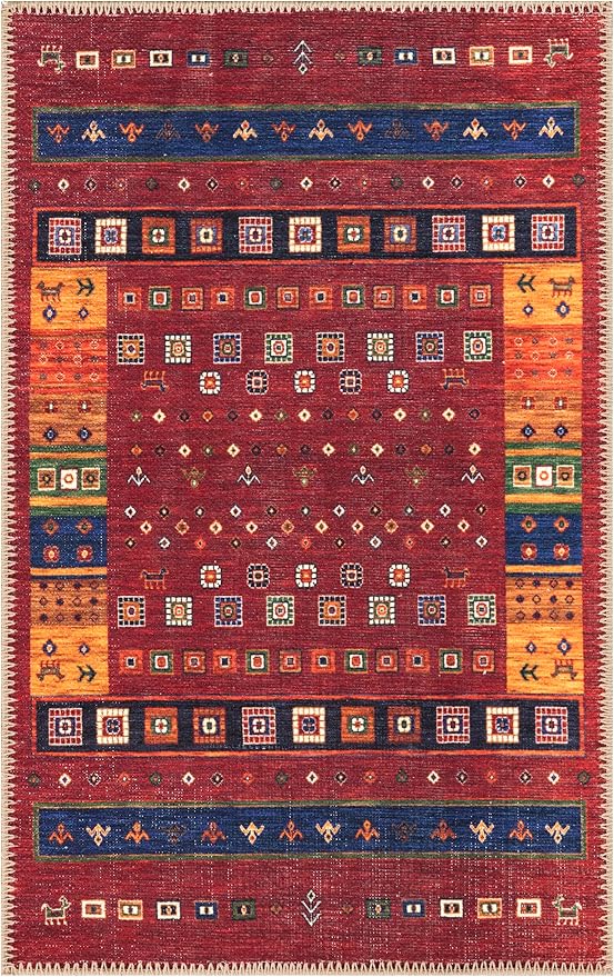 Keen Home Design 2x3 Rug - Machine Washable Entry Rug with Non-Slip Backing, Ideal for Enteryway, Kitchen, Bathroom, Laundry Room - Vintage, Easy Clean, Durable, Low Pile Rug - (2' x 3')-Ruum Studio Home