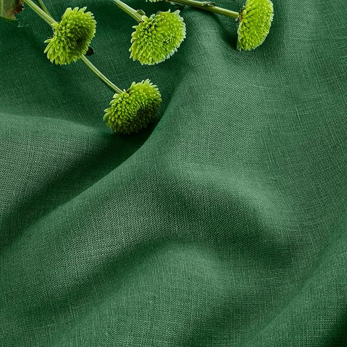 Solino Home Linen Pine Green Table Runner 90 Inches Long - 100% Pure Linen 14 x 90 Inch Table Runner for Fall, Autumn, Thanksgiving - Fete-Ruum Studio Home