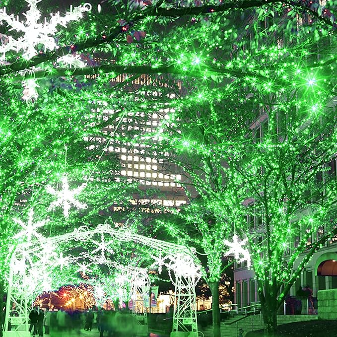 HOME LIGHTING 200 LED 66FT Christmas String Lights, St Patricks Day Fairy Lights with 8 Lighting Modes, String Mini Light Plug in for Indoor Outdoor Tree Garden Wedding Party Decoration, Green-Ruum Studio Home
