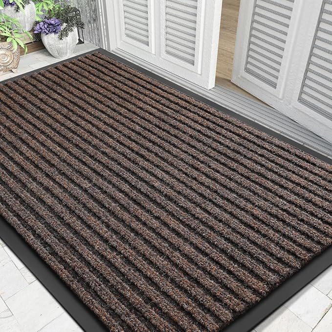 Yimobra Front Door Mat Outdoor Indoor Entrance, 100% Waterproof All-Season All Weather Doormat, Welcome Matt Outside Entry, Non Slip, Low Profile, Heavy Duty Patio Porch Floor Mats,47 x 32-Ruum Studio Home