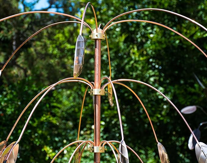 Stanwood Wind Sculpture: Kinetic Copper Triple Spinner - Falling Foliage-Ruum Studio Home