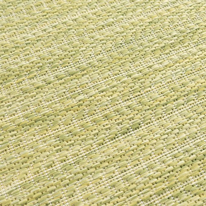 Adiva Rugs Outdoor Indoor Area Rug, Weather Resistant, Easy to Clean, Stain Resistant Floor Mat for Dining Room, Backyard, Deck, Patio (Olive Weiss, 2'6" x 7')-Ruum Studio Home