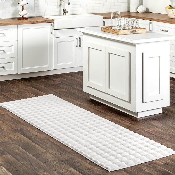 nuLOOM Jeni Checkered 2'6" x 6' Machine Washable Runner Rug for Living Room Bedroom Dining Room Entryway Hallway Kitchen, Off White-Ruum Studio Home