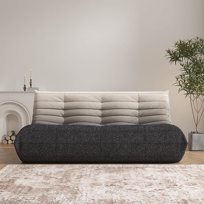 Bean Bag Chair, Oversized Fireside Chair Bean Bag Sofa Large Bean Bag Chair for Adults, 3 Seater Bean Bag Chairs for Teens with High Density Comfortable Foam, Bean Bag for Living Room(Black&White)-Ruum Studio Home