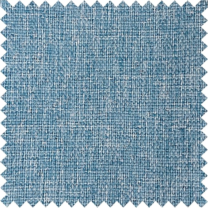 Macochico 100% Blackout Pinch Pleated Linen Curtains Thermal Window Treatments Sound Reducing Curtains for Bedroom Living Room Blue Farmhouse Burlap Drapes with Tieback 52”Wx63”L 1 Panel-Ruum Studio Home