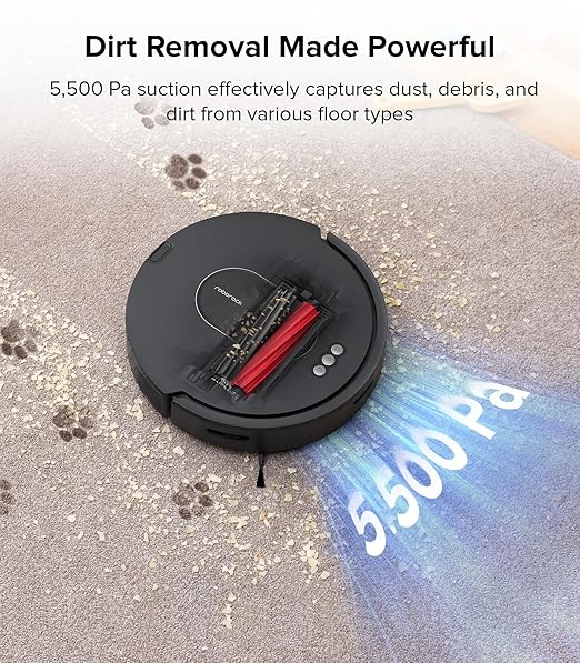 roborock Q5 Max+ Robot Vacuum with Self-Empty Dock, Upgraded from Q5+, 5500 Pa Suction, DuoRoller Brush, Hands-Free Cleaning for up to 7 Weeks, PreciSense LiDAR Navigation, App & Voice Control-Ruum Studio Home