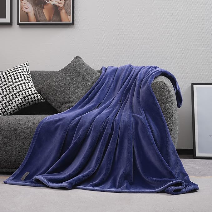 Mellowdy Extra Thick Hearty Plush Flannel Blanket (Violet Purple, 60x80) - 500GSM Twin Size Warm Blanket for Winter, Fall | Soft, Fluffy, Cuddly, Perfect for Bed, Oversized Throw for Couch, Sofa-Ruum Studio Home