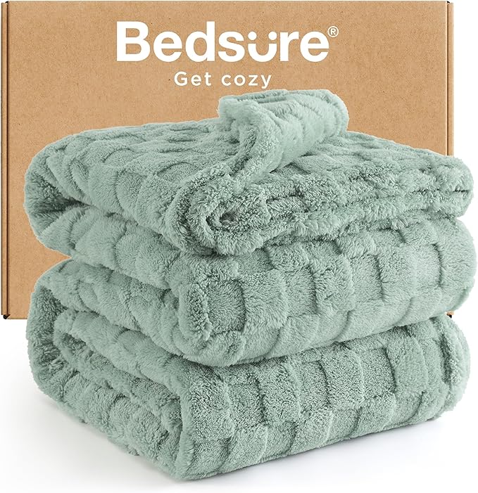 Bedsure GentleSoft California King Blanket for Bed - Super Soft Cozy Blankets for Women Men Girls, Large Fuzzy Fleece Throw for Bedroom Decor, Sage Green, 102x96 Inches-Ruum Studio Home