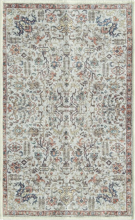 Keen Home Design 2x3 Rug - Machine Washable Entry Rug with Non-Slip Backing, Ideal for Enteryway, Kitchen, Bathroom, Laundry Room - Vintage, Easy Clean, Durable, Low Pile Rug - (2' x 3')-Ruum Studio Home