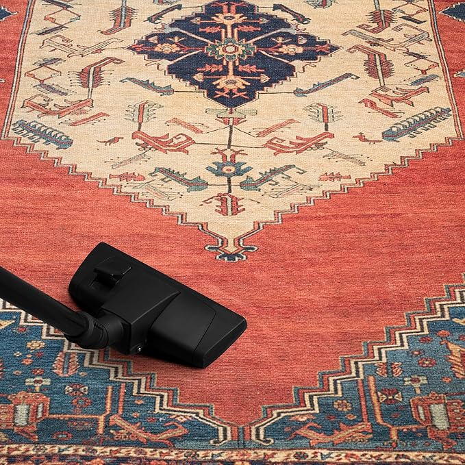 Keen Home Design 2x12 Rug - Machine Washable Runner with Non-Slip Backing, Ideal for Hallway, Entryway, Kitchen, Laundry Room - Vintage, Easy Clean, Durable, Low Pile Rug - (2'6" x 12')-Ruum Studio Home