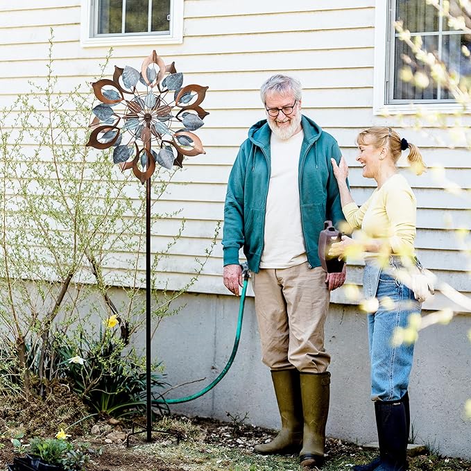 Wind Spinners Outdoor for Yard and Garden, Metal Large Wind Spinner & Sculptures 84 Inch, Garden Spinner Windmills for Yard Decor Gifts for Family Friends-Ruum Studio Home