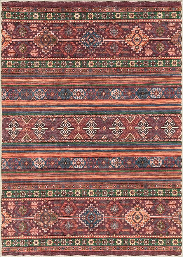 Keen Home Design 8x10 Rug - Machine Washable Area Rug with Non-Slip Backing, Ideal for Living Room, Dining Room, Bedroom - Vintage, Easy Clean, Durable, Low Pile Rug - (8' x 10')-Ruum Studio Home
