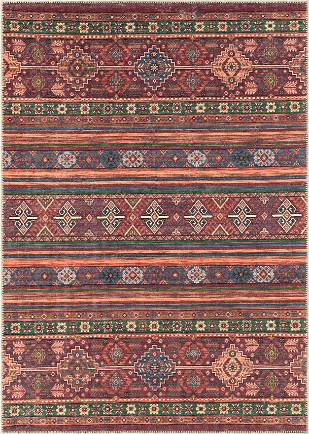 Keen Home Design 9x12 Rug - Machine Washable Area Rug with Non-Slip Backing, Ideal for Living Room, Dining Room, Bedroom - Vintage, Easy Clean, Durable, Low Pile Rug - (9' x 12')-Ruum Studio Home