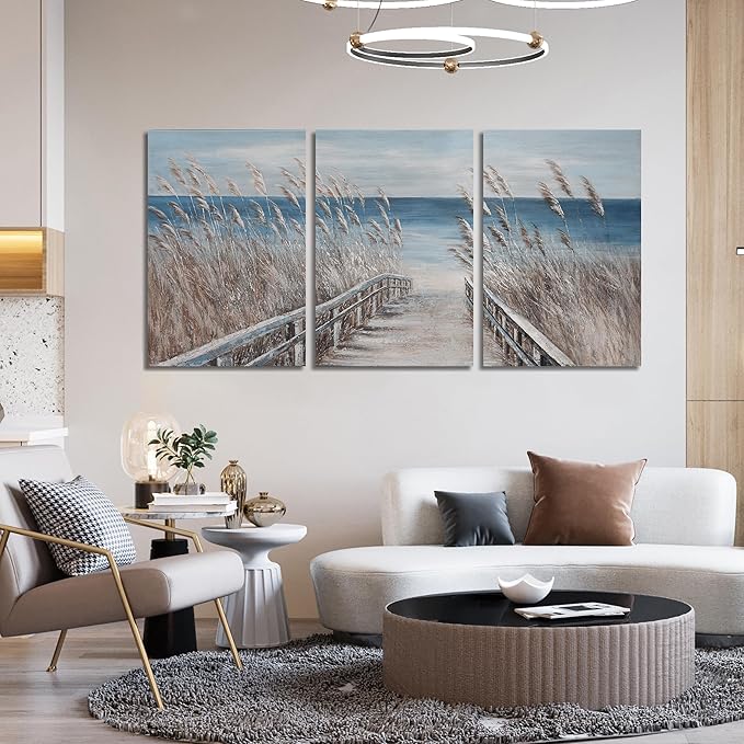 Canvas Wall Art Decor Large Wall Art Pictures for Living Room Beach Coastal Wall Art Decor Artwork for Walls Landscape Natural Wall Art Prints Art Work For Room Office Home Wall Decor 24" X 36" X 3pcs-Ruum Studio Home