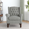 Lumibee High Back Accent Chair,Upholstered Wingback Armchair with Solid Wood Legs for Small Spaces,Comfy Single Sofa Chair for Living Room,Bedroom,Office-Light Gray-Ruum Studio Home