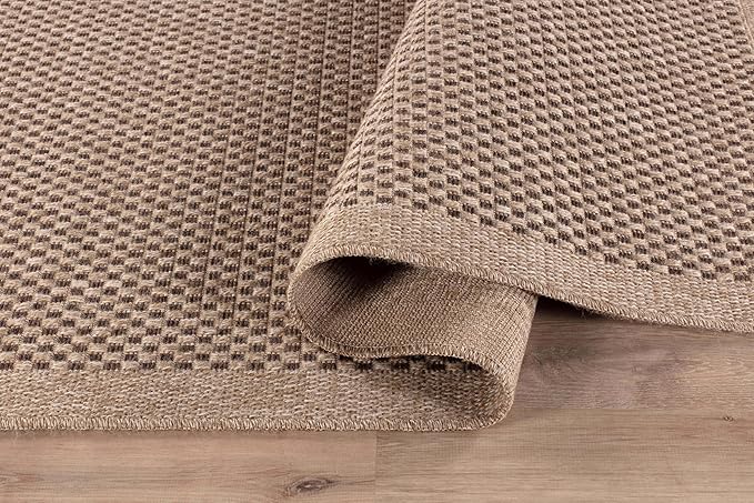 CAMILSON Indoor and Outdoor Runner Rug Natural Sisal Boho Woven Design Easy-Cleaning Non Shedding Fiber Living Room Bedroom Garden Patio and Kitchen Washable Outside Carpet Alfombras (2x7)-Ruum Studio Home