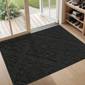 COSY HOMEER-Door-Mat-Non-Slip-Entryway-Rug 32”x48” Absorbent Welcome Mats Washable Dirt Trapper Door Mat Entrance Floor Mats for Front Back Doormats and Wet Shoes,Black-Ruum Studio Home