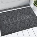 Yimobra Welcome Matt Outdoor Indoor 29.5x17, All-Weather Waterproof Front Door Mat Outside Entrance, Non-Slip Low Profile Porch Patio Doormat, Dark Grey-Ruum Studio Home